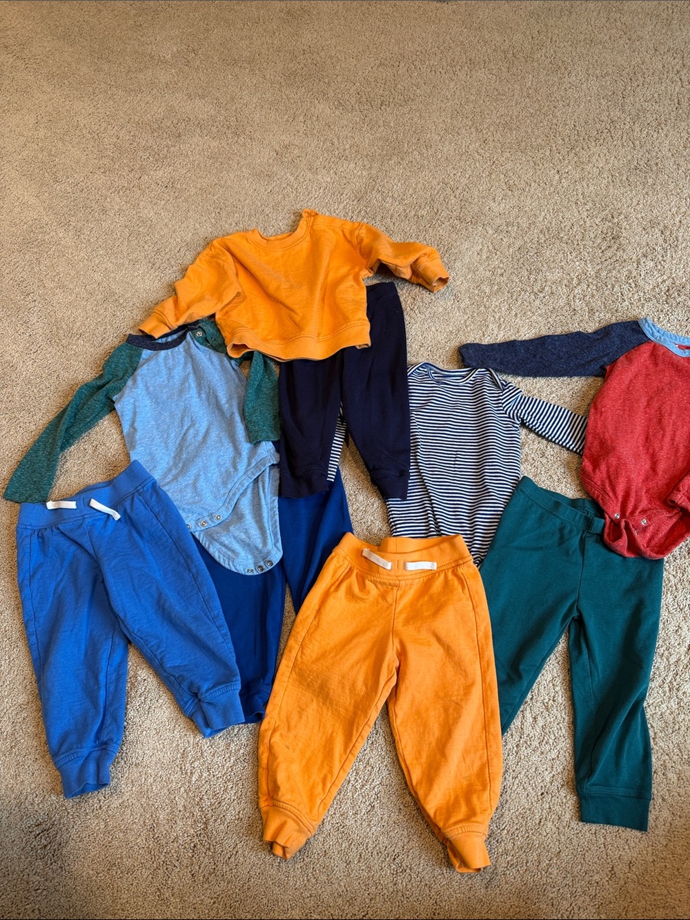 Primary Kids Orange, Blue, Teal & Navy Jogger Mix